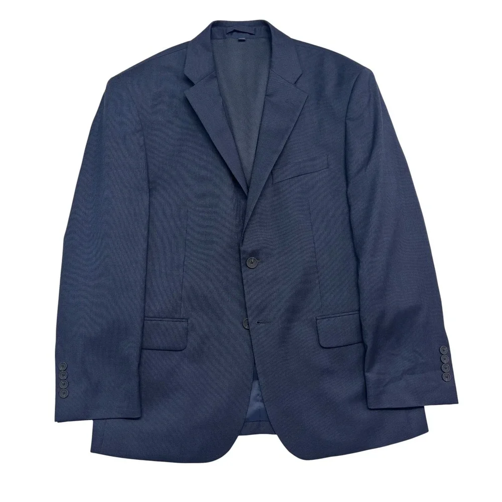Jos A Bank 40S Navy Blue Traveler Blazer Jacket Sport Suit Coat Wool Stretch